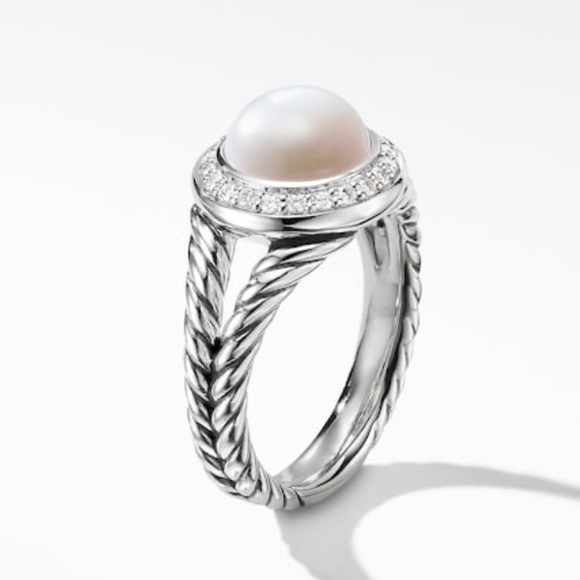 David Yurman Pearl Ring with Diamonds - Picture 3 of 10